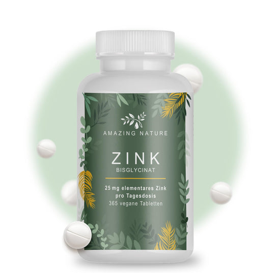 Zink 25mg - Zinkbisglycinat (Zink-Chelat) - 365 magenfreundliche Zink Tabletten