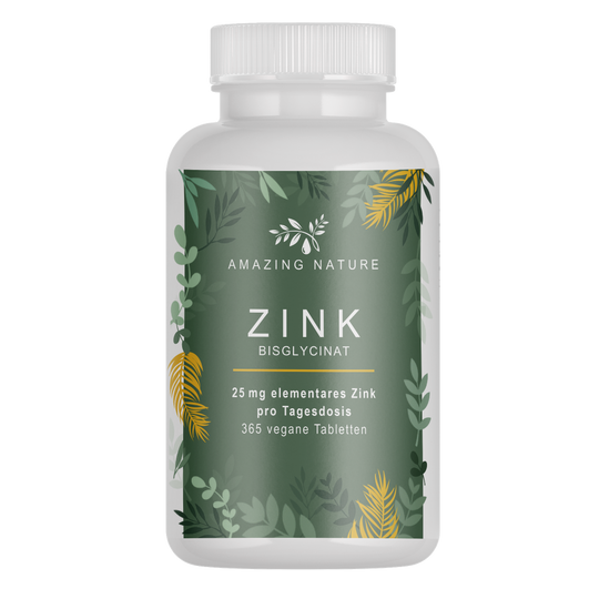 Zink 25mg - Zinkbisglycinat (Zink-Chelat) - 365 magenfreundliche Zink Tabletten