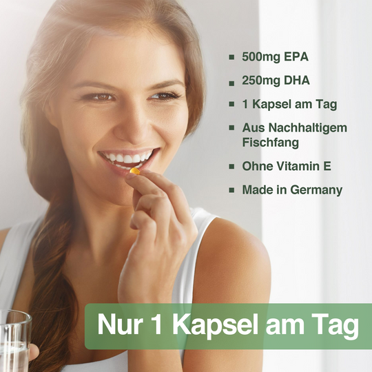 Omega 3 Kapseln 1 x 120 Kapseln mit 750mg  EPA & DHA pro Kapsel